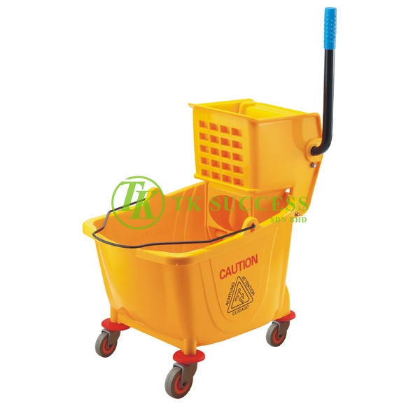 Single Wringer Mop Bucket 32 Liter (Side Press) - Yellow