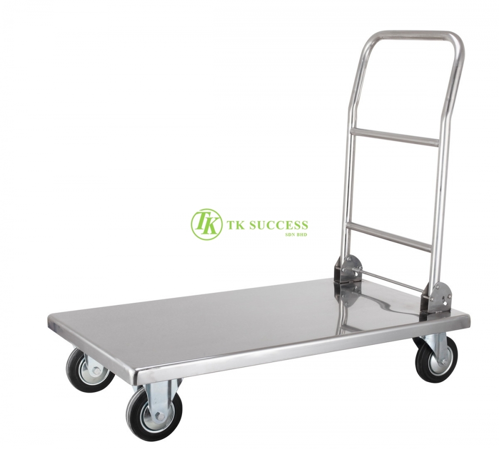 Stainless Steel Platform Trolley 300kg (Foldable Handle)