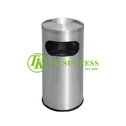 Stainless Steel Round Bin c/w Ashtray Top