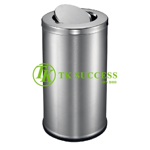 Stainless Steel Round Waste  Bin c/w Flip Top