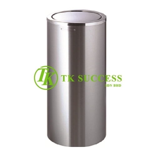 Stainless Steel Round Waste  Bin c/w Flip Top