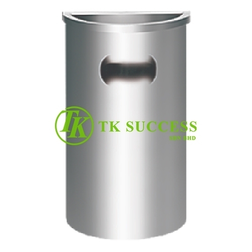 Stainless Steel Semi Round Bin c/w  Ashtray Top