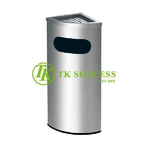 Stainless Steel Corner Bin c/w Ashtary Top