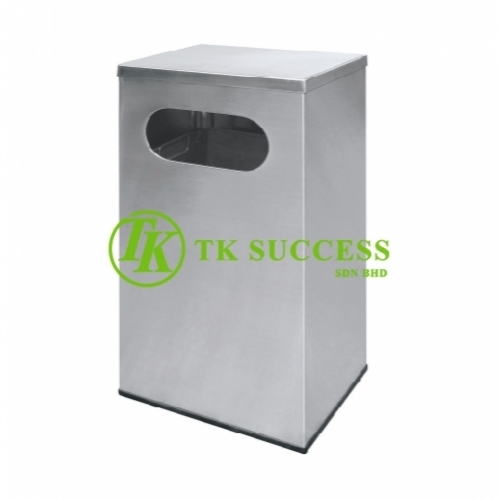 Stainless Steel Rectangular Waste Bin c/w FlatTop