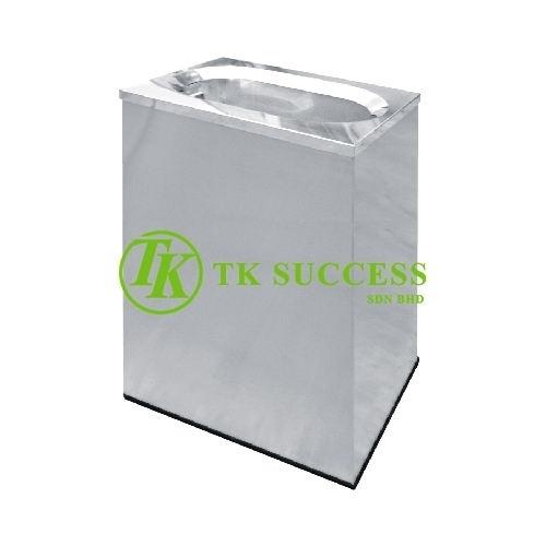 Stainless Steel Rectangular Waste Bin c/w Oval Top Opening