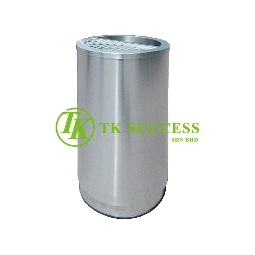 Stainless Steel Round Bin c/w 1/2  Ashtray & 1/2 open Top Bin