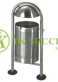 Stainless Steel Outdoor Bin with Top Cover & Galvanised Steel Liner