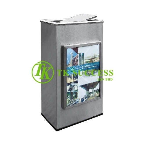 Stainless Steel Rectangular Advertisement Bin