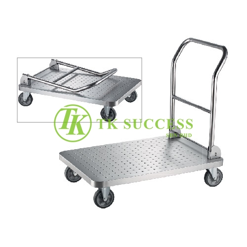 Stainless Steel Platform Trolley (Foldable Handle)