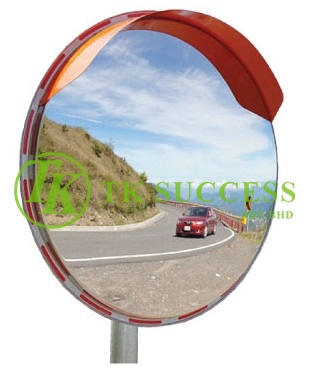 Stainless Steel Outdoor Convex Mirror with Cap (For Pole)