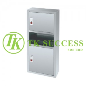 Stainless Steel 2 in 1 Paper Hand Towel Dispenser & Disposal Bin (Wall Mould)