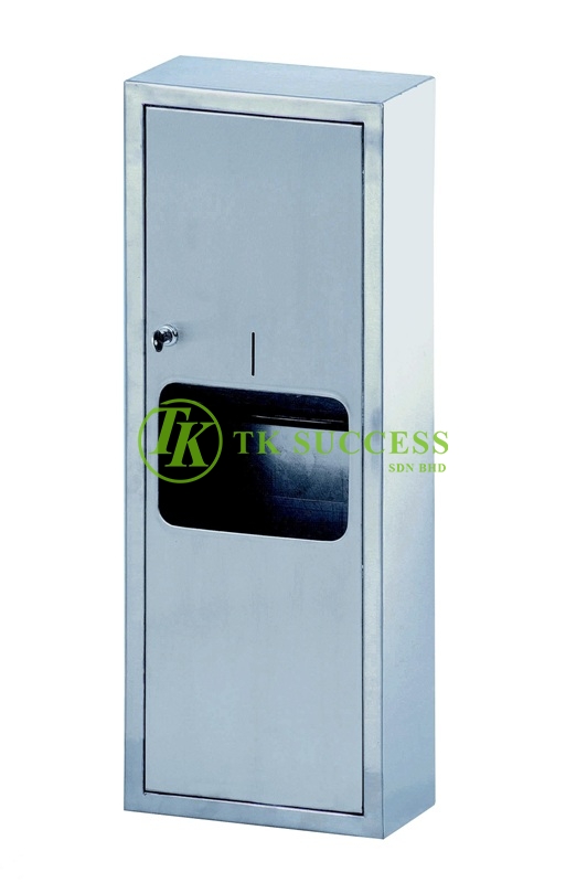 Stainless Steel 2 in 1 Paper Hand Towel Dispenser & Disposal Bin (Wall Mould)