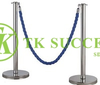 Stainless Steel Velvet Rope Q Up Stand (Flat Top)