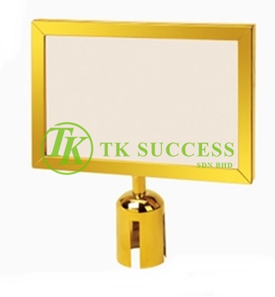 Gold Brass A4 Horinzontal Sign Board Stand Frame (For Retractable Q Up Stand)