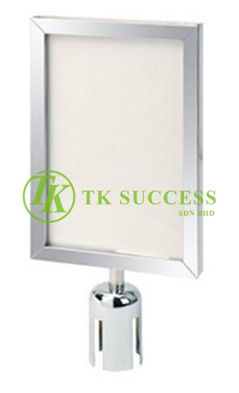 Stainless Steel A4 Vertical Sign Board Frame (For Belt Q Up Stand)