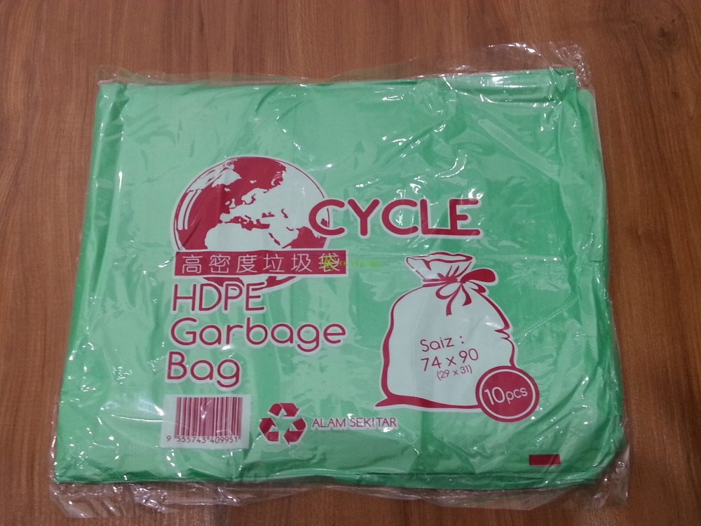 Green HDPE Garbage Bag L 74 X 90cm