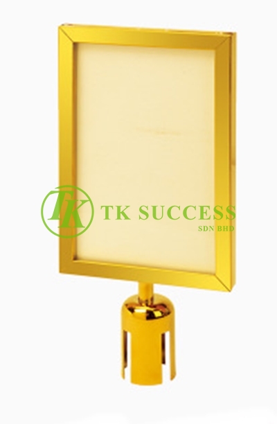 Gold Brass A4 Vertical Sign Board Frame (For  Q Up Stand)