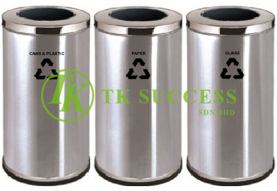 Stainless Steel Round Recycle Bin Open Top 380