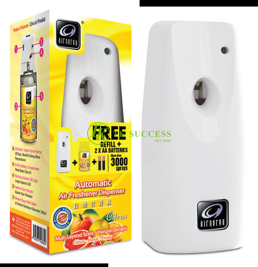 Automatic Air Freshener Dispenser Full Set (Dispenser, Refill, Battery Included)