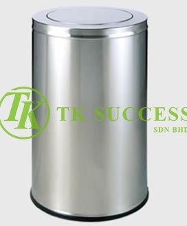 Stainless Steel Round Waste Bin c/w Flip Top