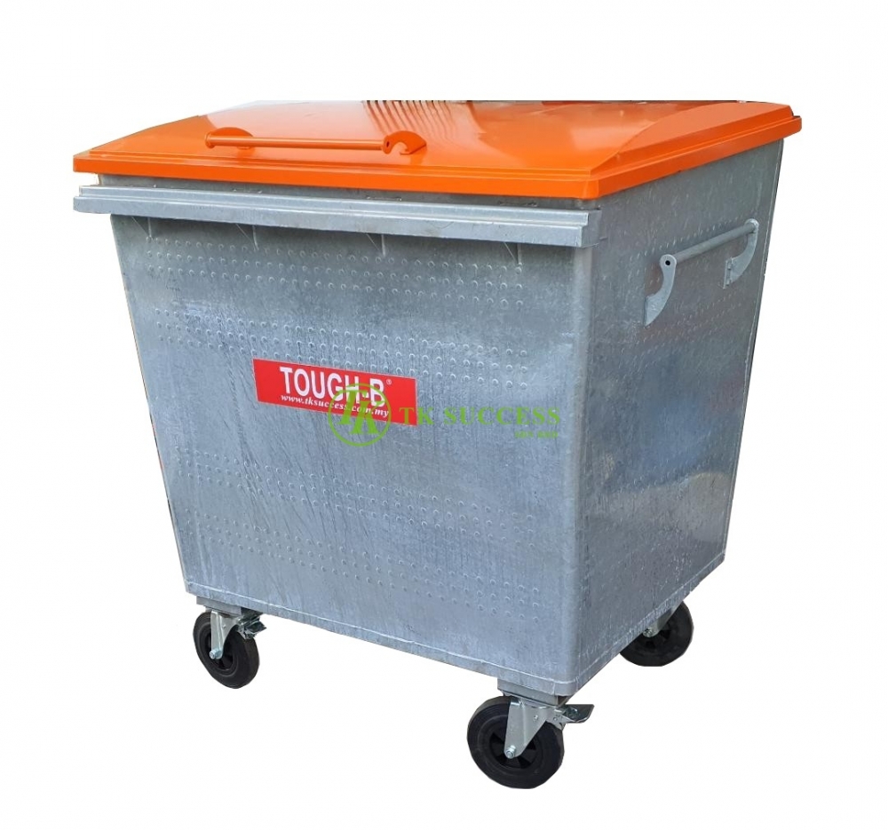 TOUGH-B Galvanize Mobile Garbage Bin 1100 Litres with Cover