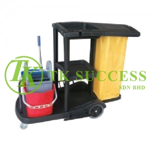 Anders Janitor Cart with Double Wringer Bucket 315 (Black)