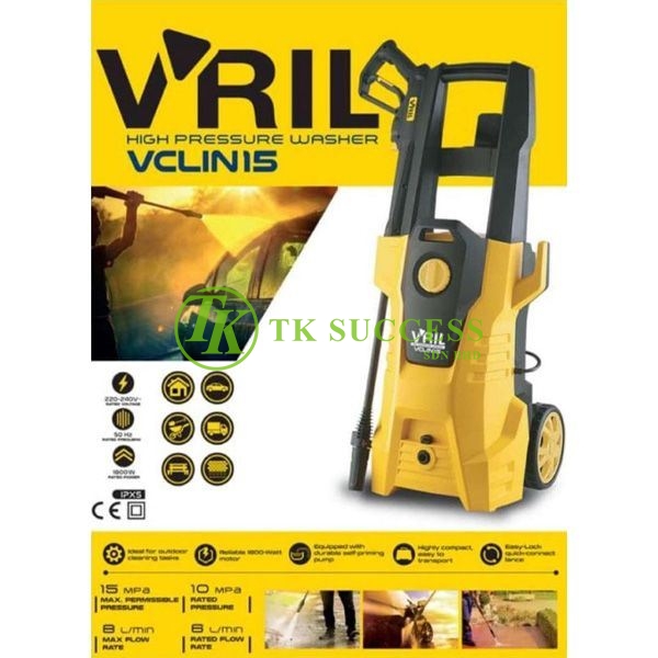 Vril High Pressure Water Jet Cleaner 150 Bar