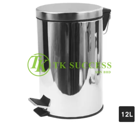 Stainless Steel Round Pedal Bin 12L (Mirror)