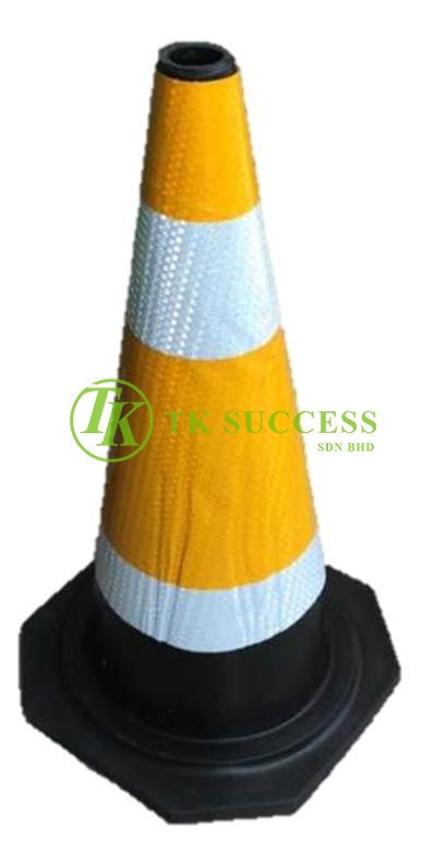 Rubber Traffic Cone 30 with Reflective Sticker