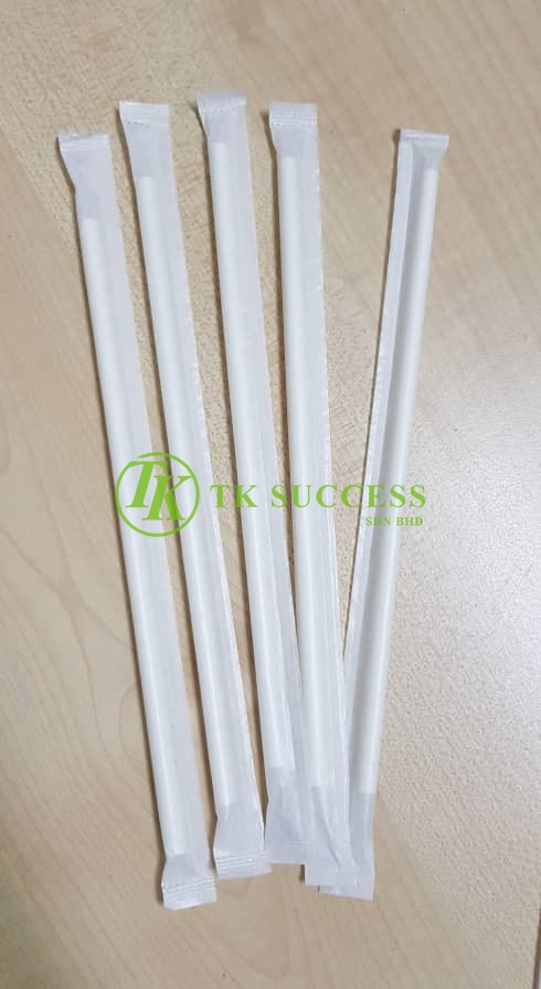 White Paper Straw with Wrapper (6mm)