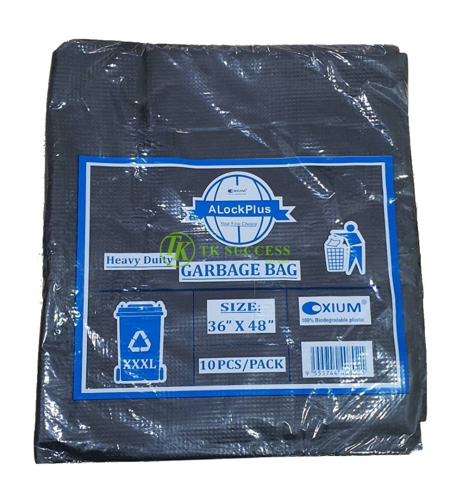 Biodegradable Garbage Bag Black (Thick) XXL 36 X 48