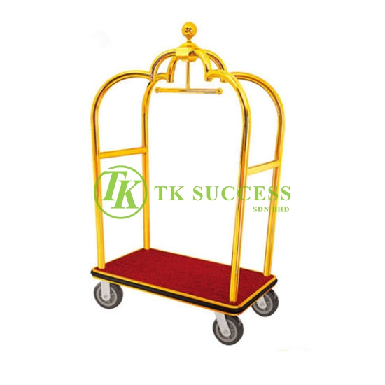 Gold Brass Birdcage Luggage Cart Trolley