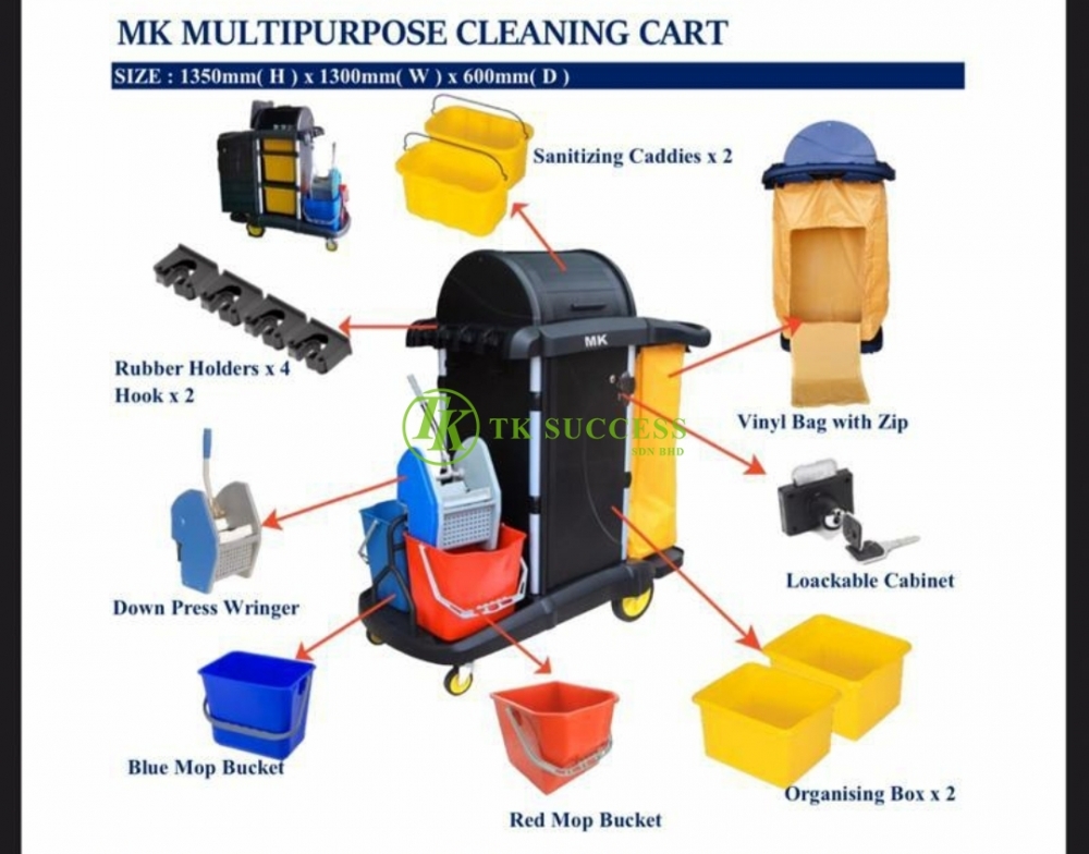 Multipurpose Janitor Cart Full Set