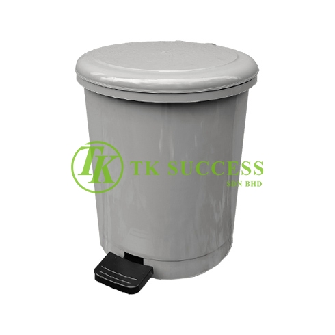 Grey Round Step On Bin  10L