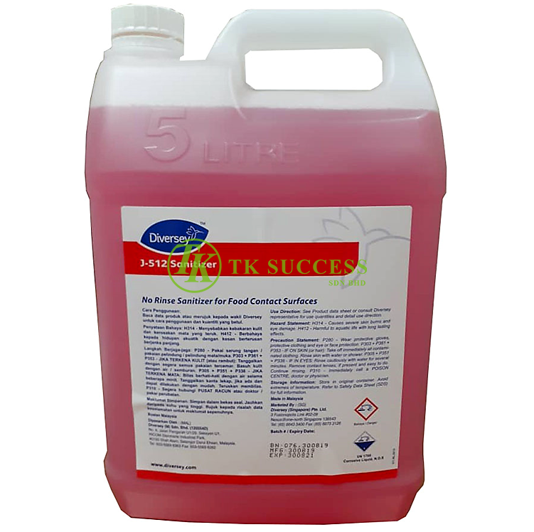 Diversey J-512 Sanitizer 5L (Concentrate) Food Grade