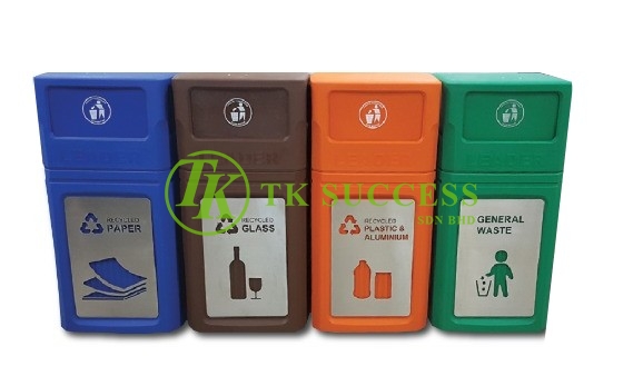Maple Recycle Bin 120L (4 In 1 with Stainless Steel Recycle Signage)