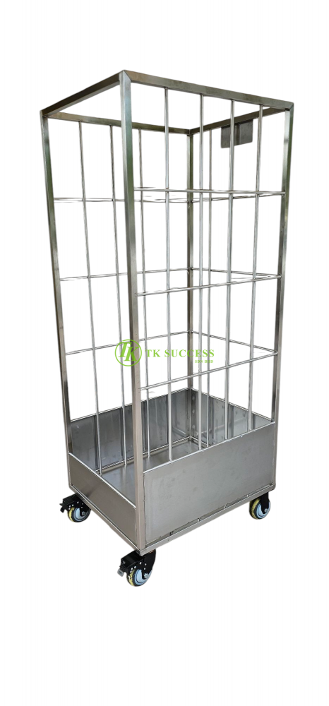 Stainless Steel Housekeeping Linen Trolley (Heavy Duty)