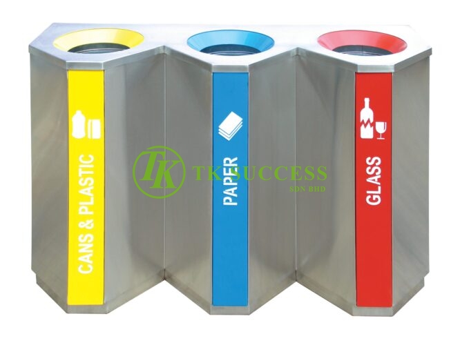 Stainless Steel Recycle Bin 3 in 1