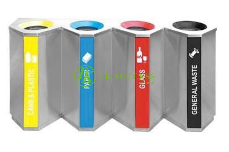 Stainless Steel Recycle Bin  4 in 1