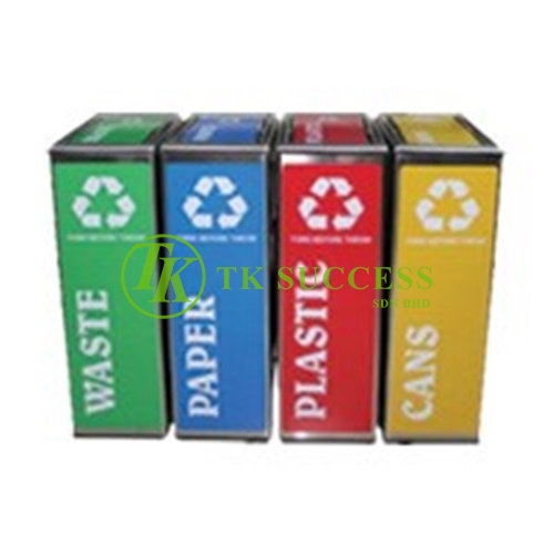 Stainless Steel Recycle Bin Swing Top 4 in 1