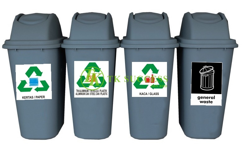 Swing Top Recycle Bin 45L